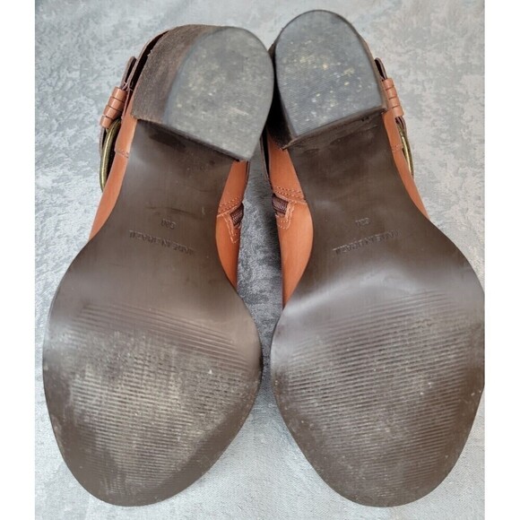 Steven by Steve Madden Fairlow Heeled Cognac Chunky Bootie Strap women Sz 6 EUC! - Picture 9 of 12